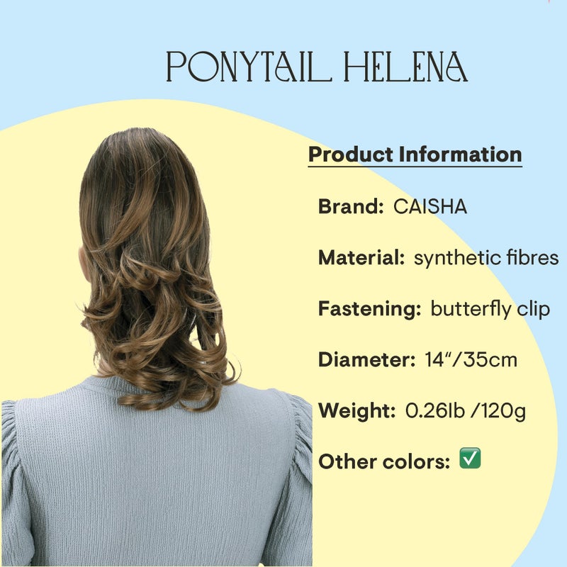 CAISHA 14" Wavy Clip On Ponytail With Butterfly Clip Hairpiece Heat-resistant Synthetic Fibres Brown Mix H128 - Image 2